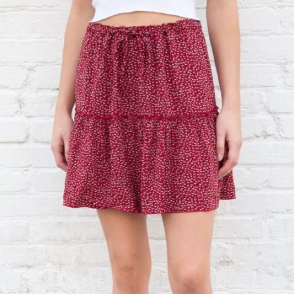 brandy melville red kenzo drawstring skirt